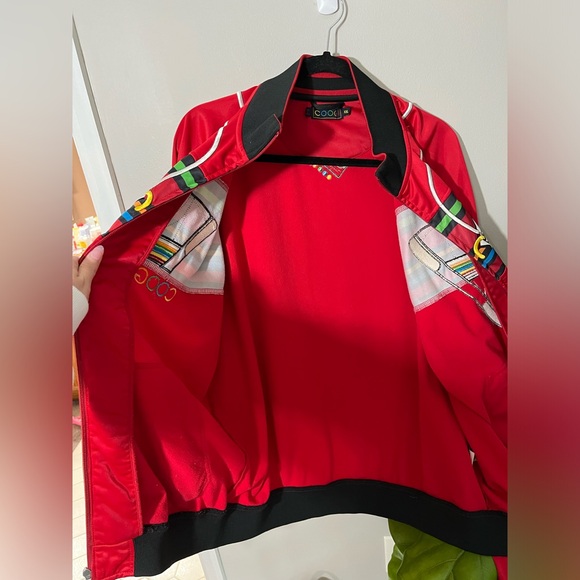 COOGI red shoe lace zip up track bomber jacket size XXL - Picture 12 of 14